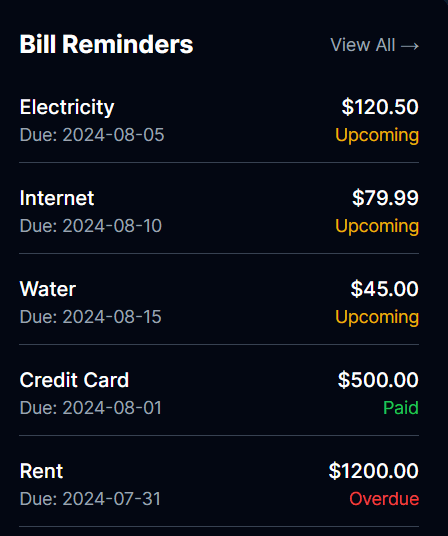 Bill Reminders